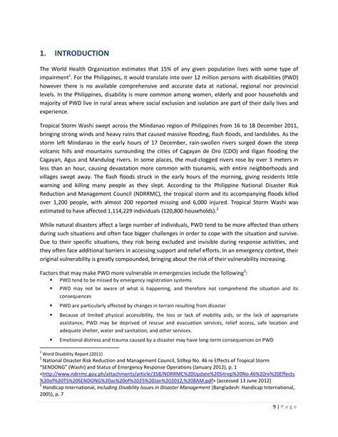 Handicap International: Study on Disability Inclusion in Emergency ...