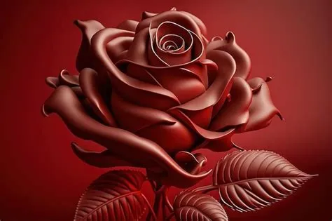 Premium AI Image | Elegant red rose on a solid red backdrop