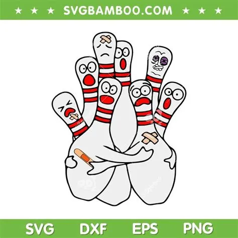 Cartoon Bowling Scared SVG PNG, Funny Bowling Pins SVG, Bowling Pins ...