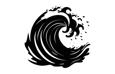 Download Ocean Wave black Silhouette isolated on a white background for ...