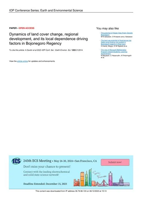 (PDF) Dynamics of land cover change, regional development, and its ...