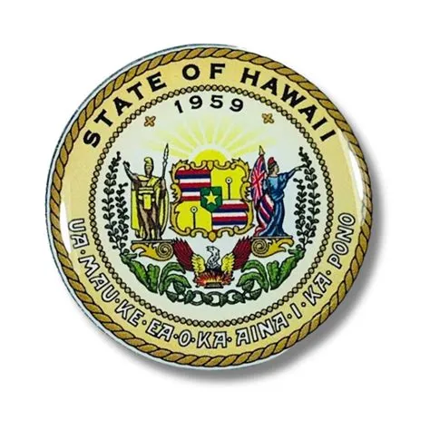 Hawaii Seal, State Seal, Hawaii Enamel Pin, Seal Emblem Pin, Hawaii ...