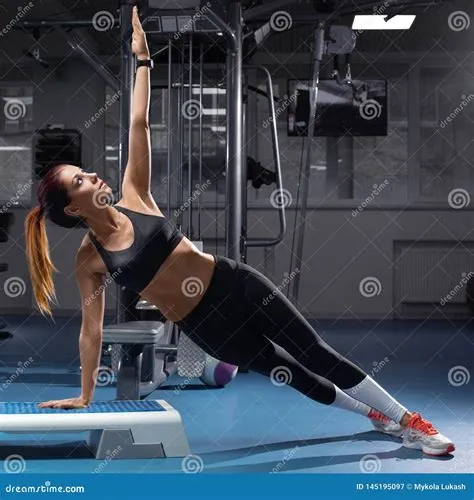 Fitness Woman Doing Planking Exercise at the Gym, Sporty Girl Workout ...