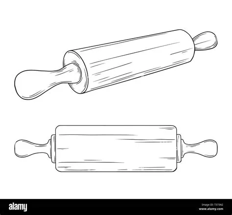 Two realistic rolling pins isolated on white background. Vector ...