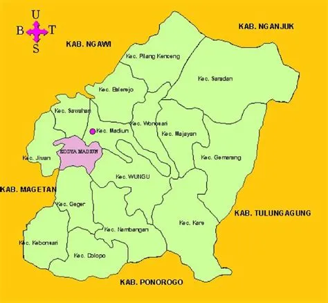 Peta Kabupaten Madiun HD Lengkap dan Keterangannya | Peta, Indonesia