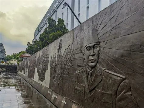 Blitar, indonesia - april, 2023 - Bung Karno wall sculptures in the ...