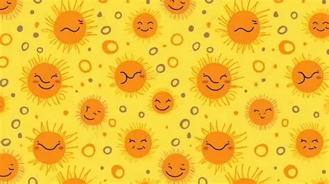 Cheerful And Minimalistic Sun Pattern Vector With A Doodled Texture ...