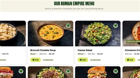 Social Media-Inspired Bakery Menus : Panera Roman Empire Menu