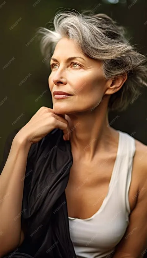 Premium AI Image | Portrait of a beautiful woman in her 50s captured