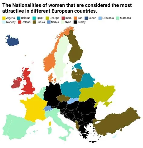 The Nationalities of women that are considered the most attractive in ...