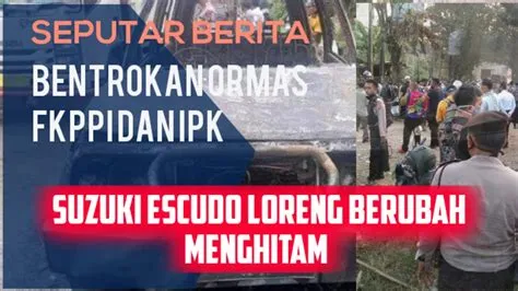 Bentrokan Ormas FKPPI dan IPK, Suzuki Escudo Loreng Berubah Menghitam ...
