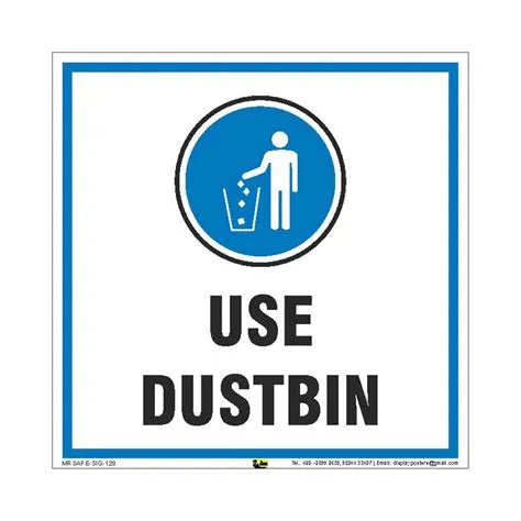 Mr. Safe - Use Dustbin Sign Eco Vinyl Sticker 8 inch X 8 inch : Amazon ...