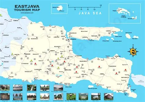 Map of East Java - Peta Jawa Timur - East Java Tourism Map