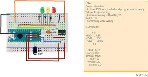 How to connect ATtiny85 for In-system Programming (ISP) while already ...