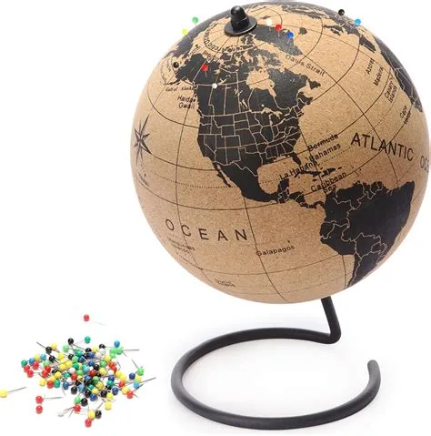 Amazon.com: Cork Globe with Metallic and Multicolored Push Pins - 9.9 ...