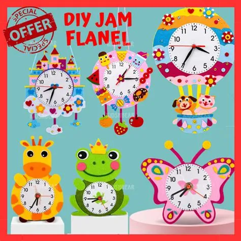 Jual Diy Jam Dinding flanel / Prakarya anak Jam Meja Non woven kids ...