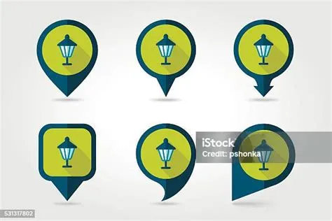 Vetores de Lanterna De Jardim Plana Ícone De Mapa Vetor Pin e mais ...