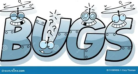 Cartoon Computer Bugs Text stock vector. Illustration of technology ...