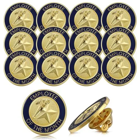 Buy Dingion12 Pcs Employee of The Month Lapel Pin 3/4 Inch Enamel Re ...