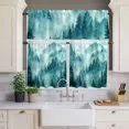 3 Piece Kitchen Curtains and Valances Set Teal Mountain Cafe Curtains ...