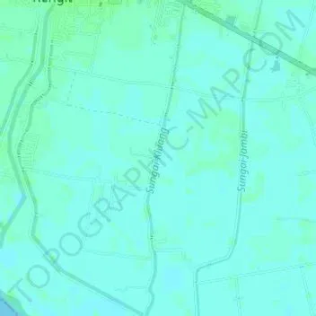 Carte topographique Sungai Kluang, altitude, relief