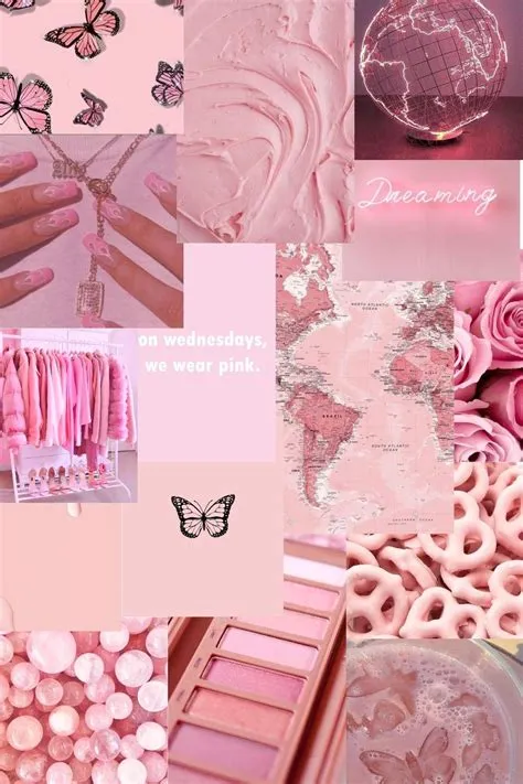 Pink Collages Aesthetic, Aesthetic Drawing, Pink Aesthetic, Pink ...
