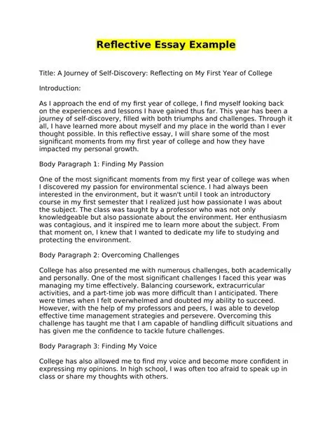 Free Printable Reflective Essay Templates [Word, PDF]