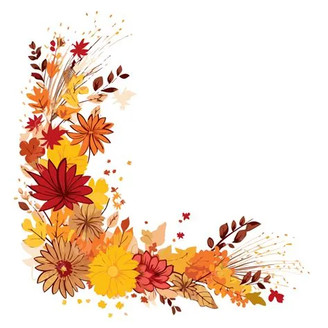 Fall Flower Border Clipart Flower Border For Fall Design Vector, Flower ...