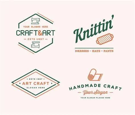Vector logo design handmade diy craft tailoring and knitting | Premium ...