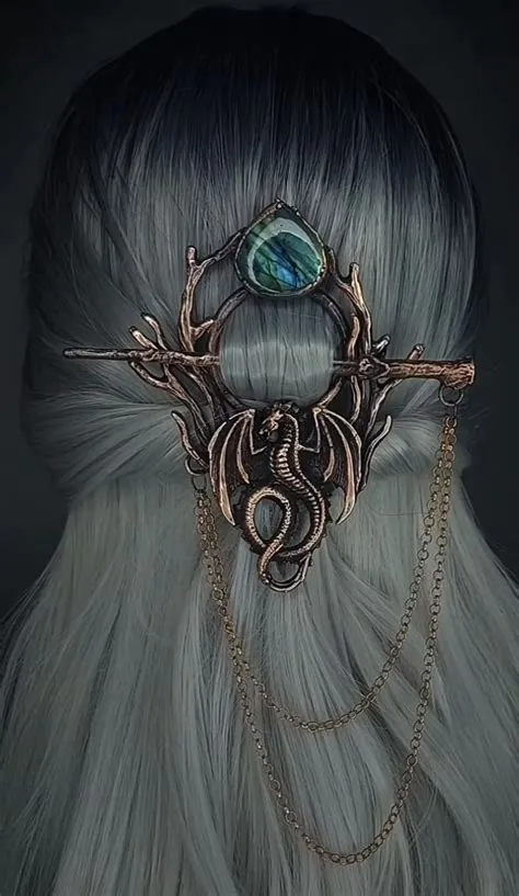 Raven aura crystal hair pin shawl pin – Artofit