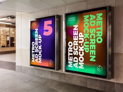 Metro Ad Screen Mock-Ups 8 v6, an Advertising Mockup by Graphic Shelter ...