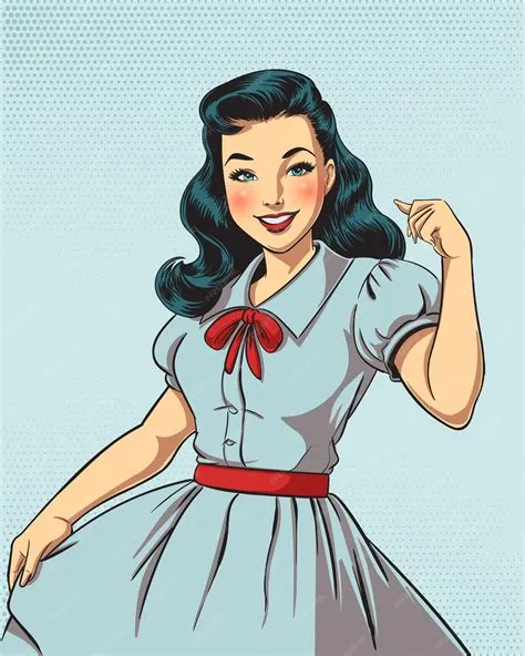 Dessin Vintagestyle D'une Belle Fille Pinup Qui Prend Une Pose ...