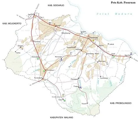 Peta Kabupaten Pasuruan Jawa Timur HD Lengkap dan Keterangannya