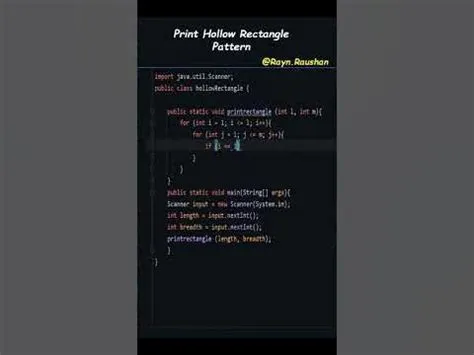 Hollow Rectangle Pattern 04 Print || JAVA || @Rayn.Raushan || #shorts ...