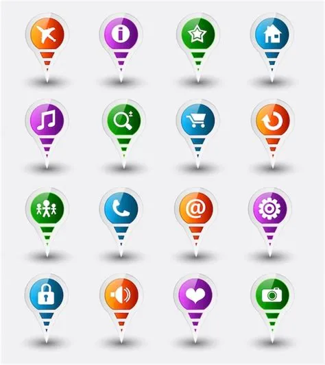 Premium Vector | Gps pins with delicate gradients and transparent shadows.