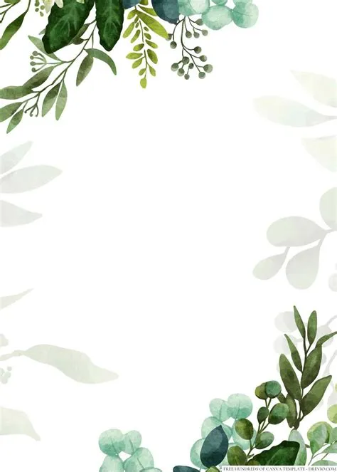14+ Minimalist Greenery Pastel Leaves Floral Canva Wedding Invitation ...