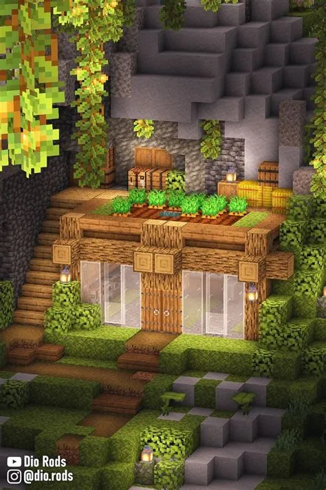 Minecraft Cute Lush Cave Starter House / Base | Full tutorial on my ...