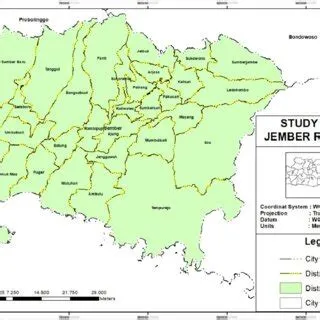 Alternative route map 1 Jember Regency tourism transport illustrates ...