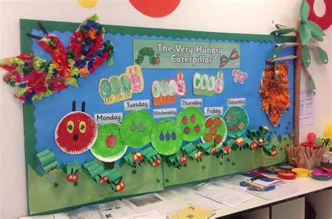 The Very Hungry Caterpillar display EYFS. I'm in love with this ...