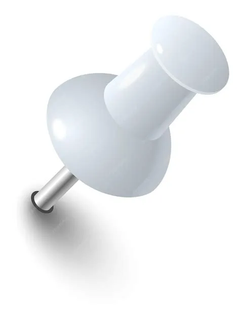 Premium Vector | Plastic push pin Realistic white thumb tack