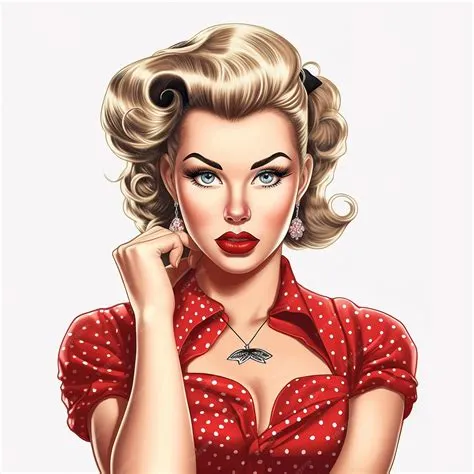 Premium Photo | Style retro pin up girl illustration