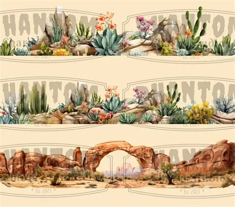 Watercolor Desert Borders Clipart Bundle I Scenery, Natural Tones ...