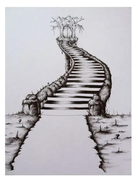 by SacredD4G on Tattoo | Landscape drawings, Stair art, Stairs to ...