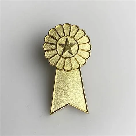 Gold Star Award Medal Ribbon Lapel Pin - Etsy