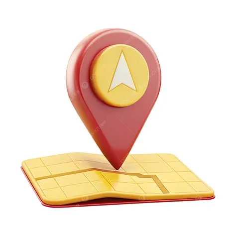 3d Render Pin Lokasi Merah Pada Ilustrasi Peta Kuning Yang Menunjukkan ...