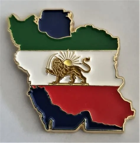 Iran Flag Pin Lion and Sun Emblem shir O Khorshid Quality Iran Heritage ...