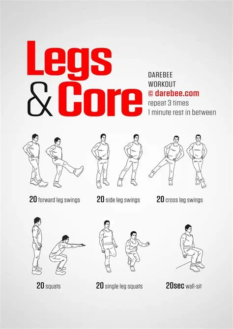 Legs & Core Workout | Leg workouts for men, Leg workout at home ...