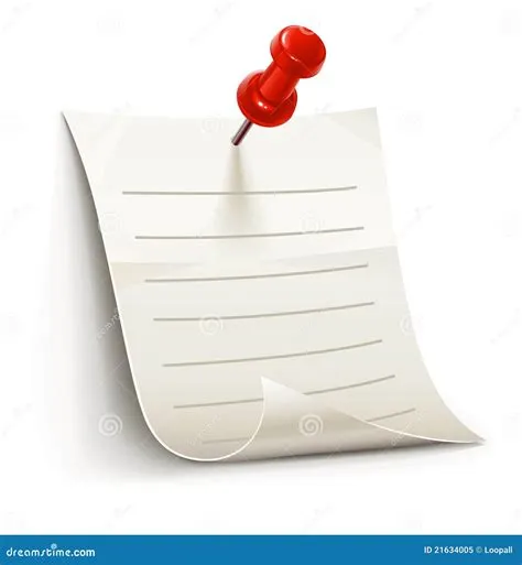 Sheet of Paper for Notes Pinned by Pin Stock Vector - Illustration of ...