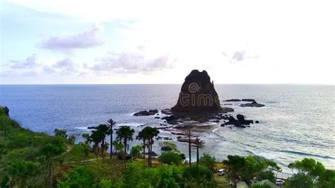 Aerial Shot on Papuma Beach, Jember, Indonesia Stock Video - Video of ...