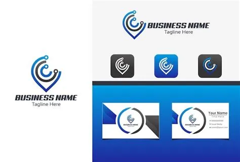 Premium Vector | Pin tech logo icon vector with business card concept